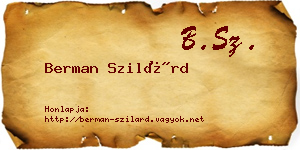 Berman Szilárd névjegykártya
