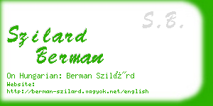 szilard berman business card